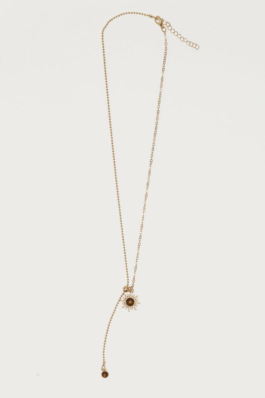 Sun Gemstone Cascading Chain Necklace