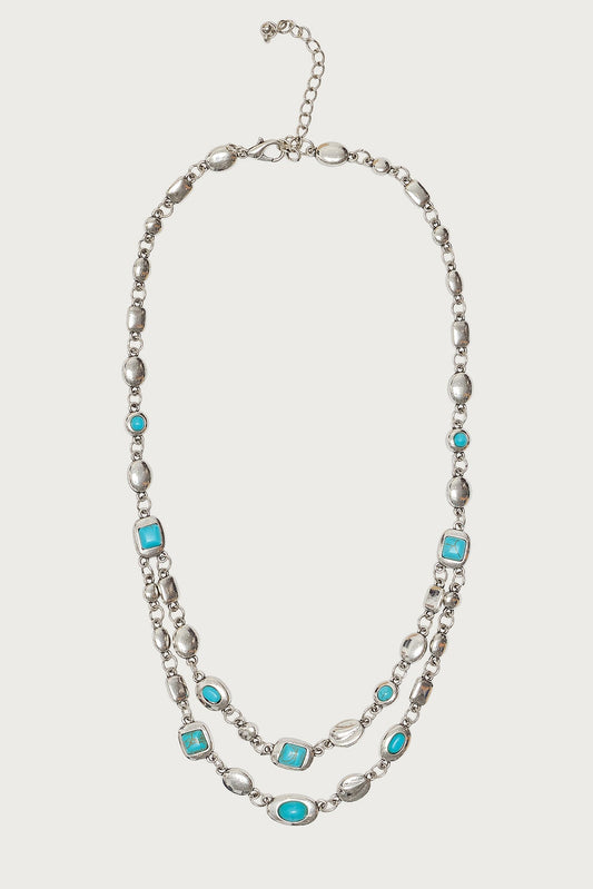 Mixed Gemstone Layered Necklace