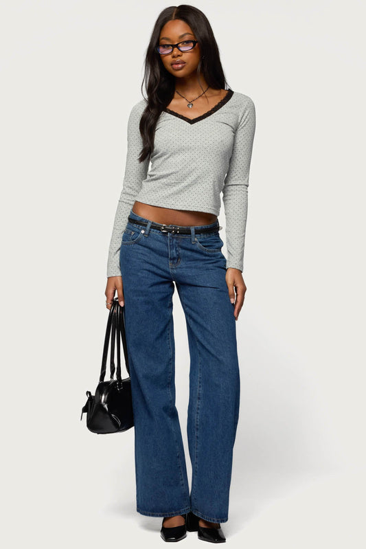 Morah Lacey Polka Dot Top