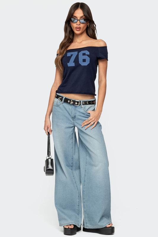 Ripley Distressed Low Rise Baggy Jeans
