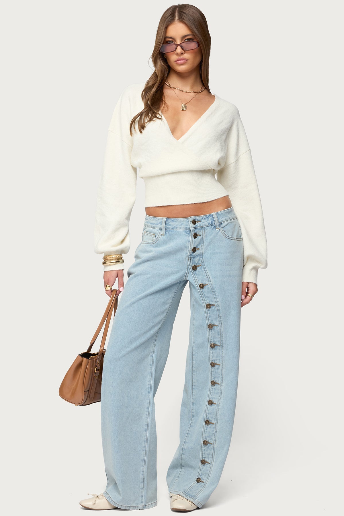 Lillia V Neck Wrap Sweater