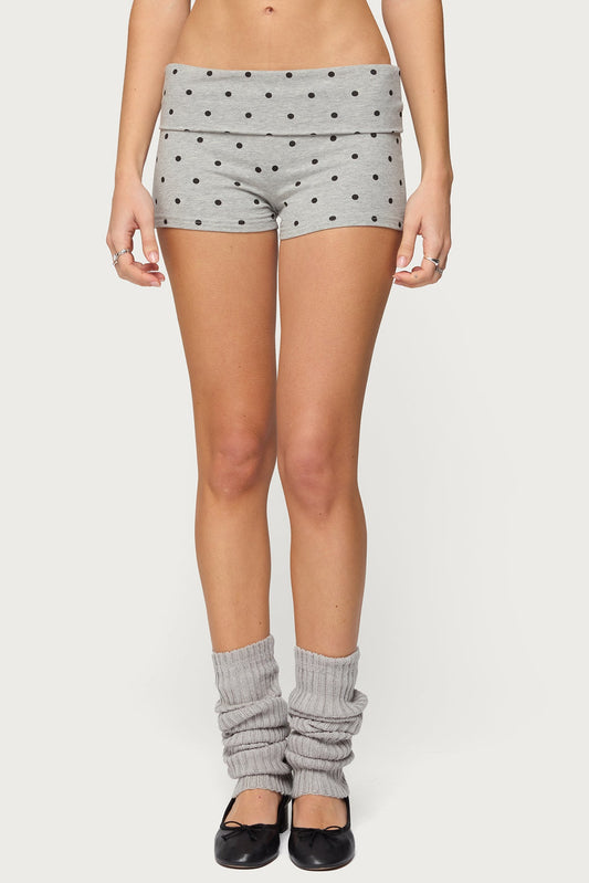 Chelsie Polka Dot Foldover Shorts