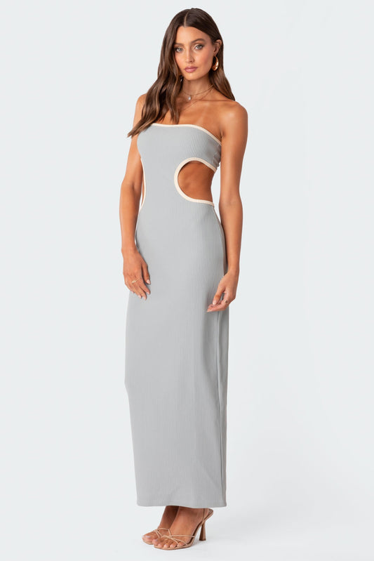 Michelle Ribbed Cut Out Maxi Dress