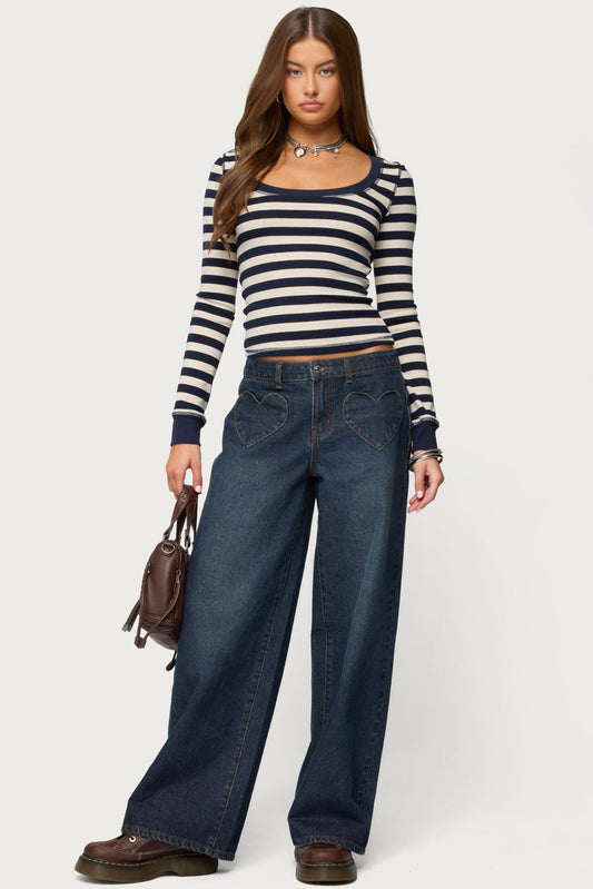 Rainey Striped Long Sleeve Top