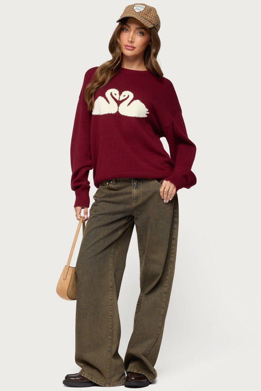 Swan Oversized Knit Sweater