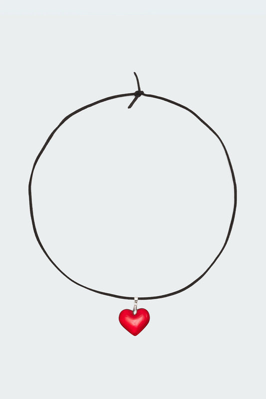 Heart Pendant Tie Choker