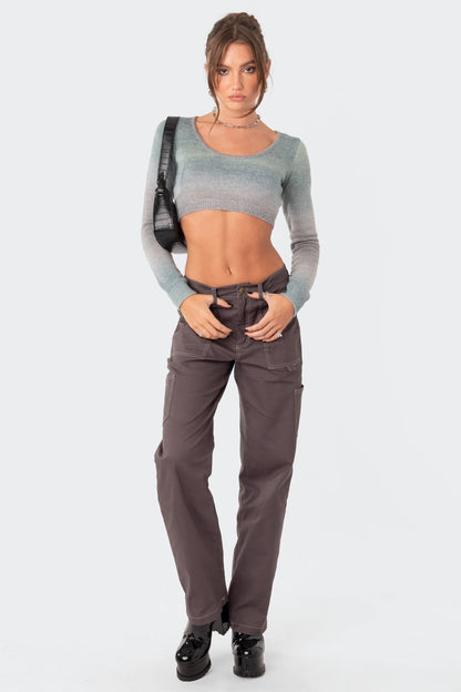 Ombre Cropped Sweater