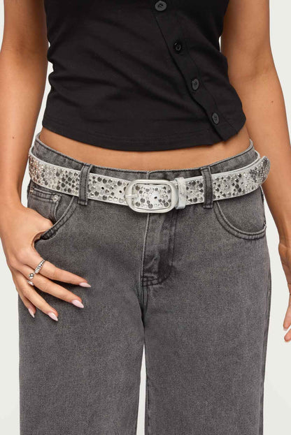 Zinia Studded Faux Leather Belt