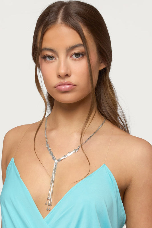 Braided Cascading Chain Necklace