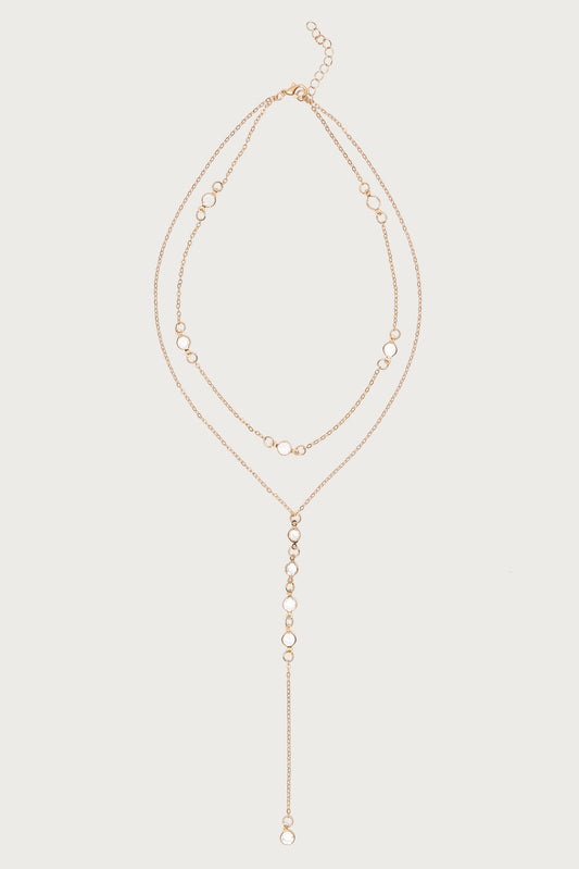 Stone Layered Cascading Necklace