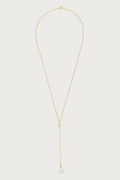 Cascading Pearly Rhinestone Necklace