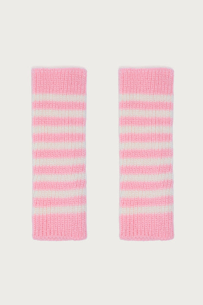 Striped Knit Fingerless Gloves