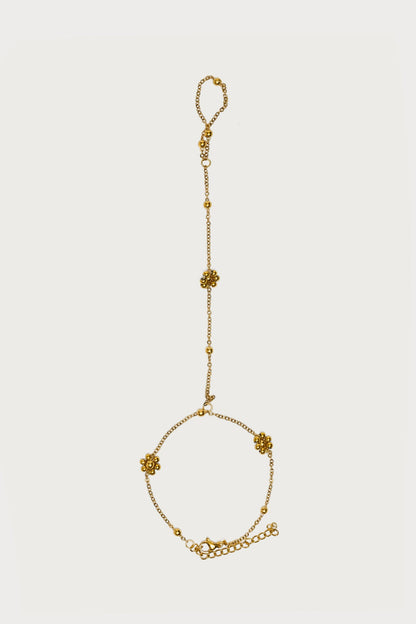 Flower & Bead Hand Chain