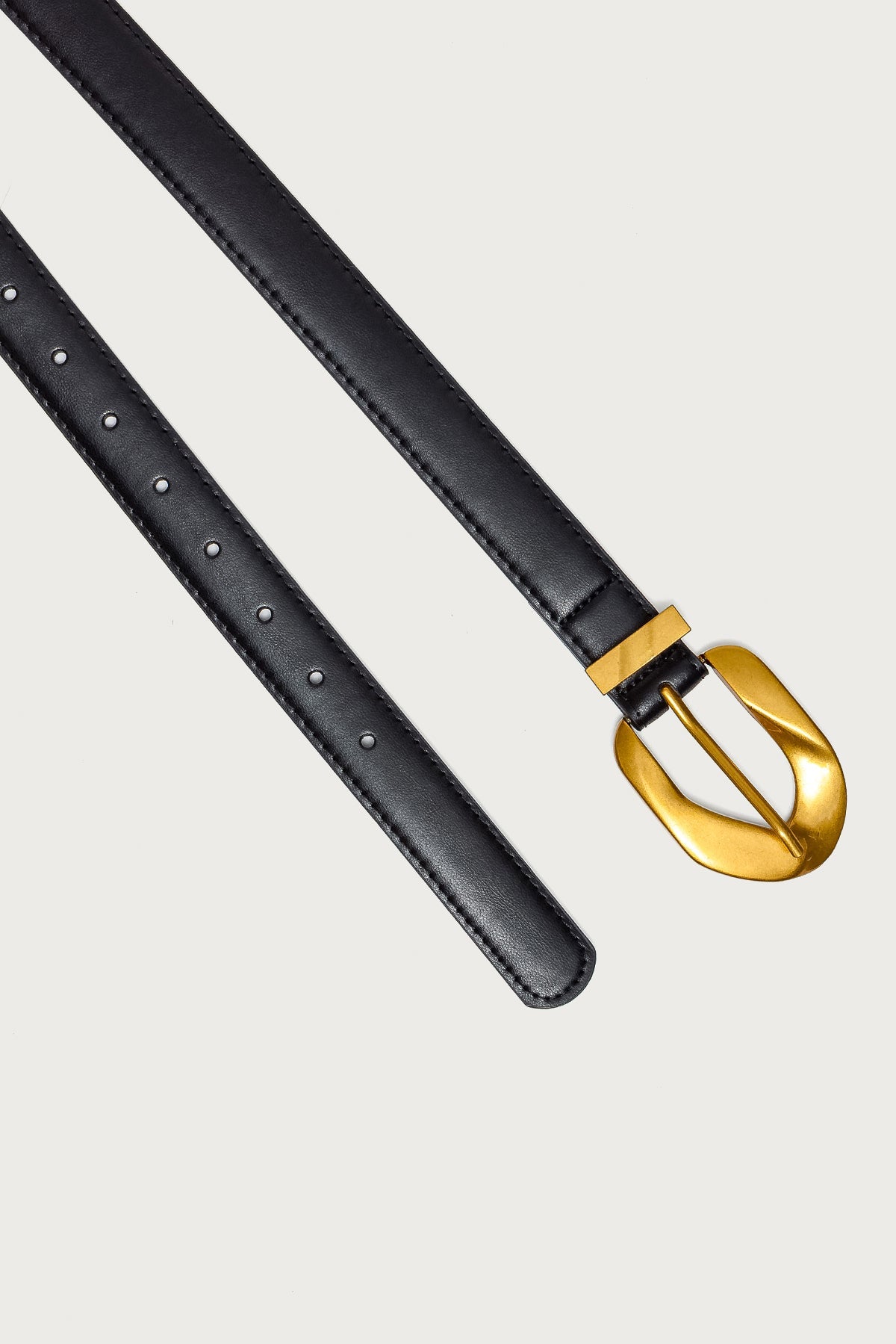 All Buckled Faux Leather Belt