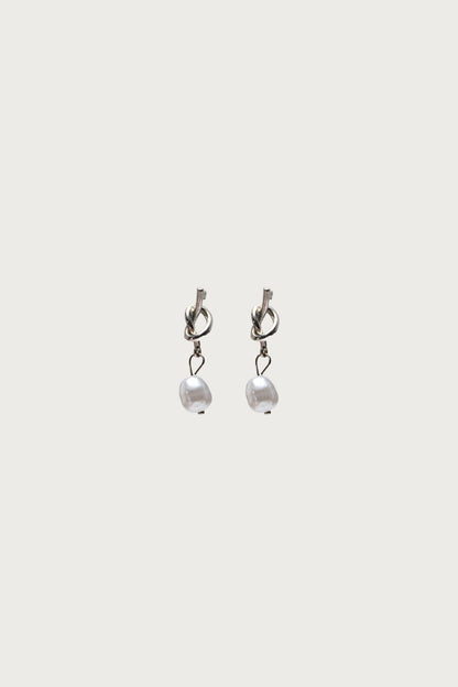 Knotted Pearl Charm Earrings