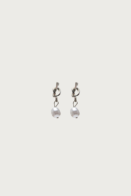 Knotted Pearl Charm Earrings