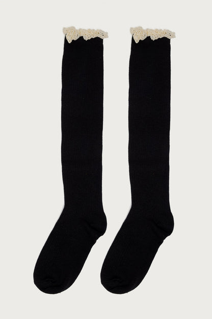 Lacey Ruffle Knee High Socks