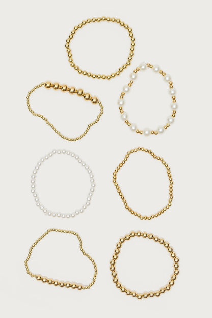 Glam Pearly Beaded Bracelet Pack