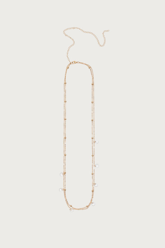 Gem & Bead Double Belly Chain