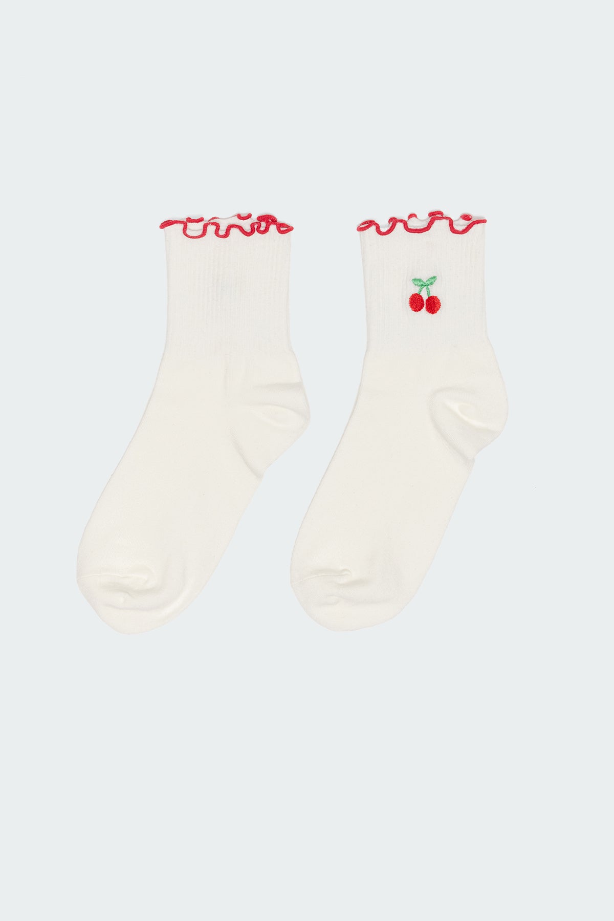 Contrast Frilly Socks