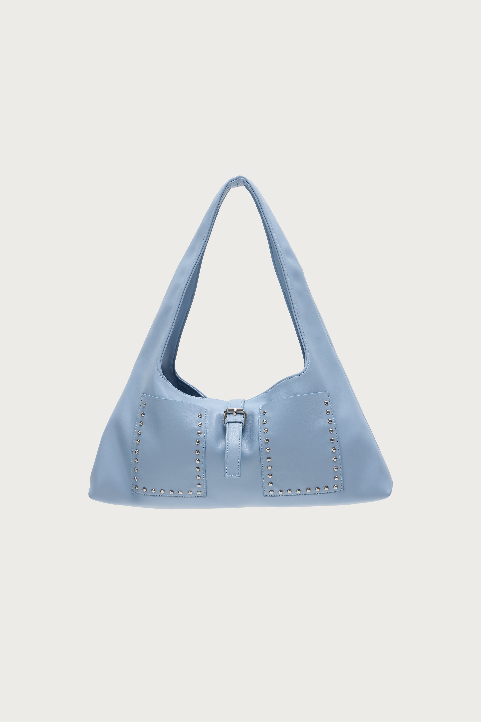 Edgy Studded Faux Leather Shoulder Bag