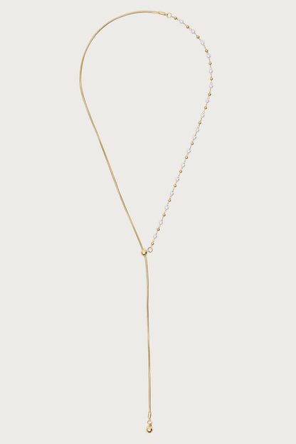 Pearl Beaded Cascading Chain Necklace