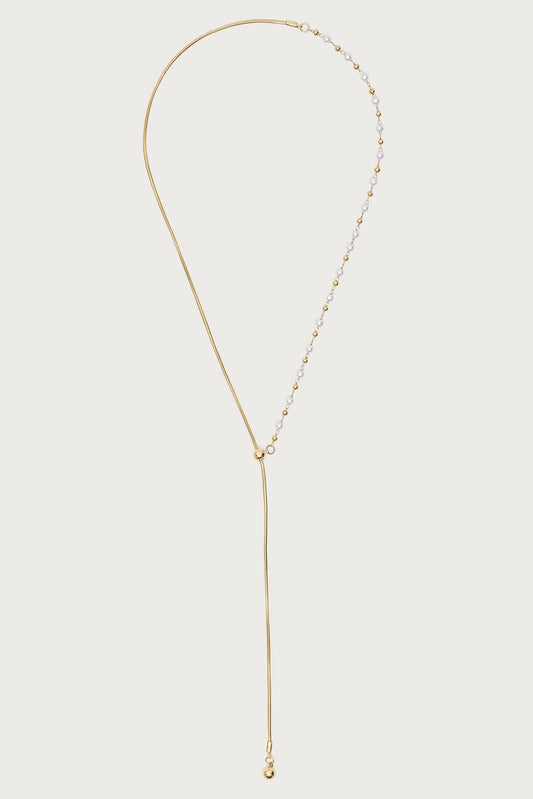 Pearl Beaded Cascading Chain Necklace