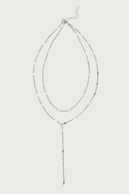 Cascading Disc Chain Layered Necklace