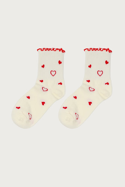 Contrast Frilly Socks