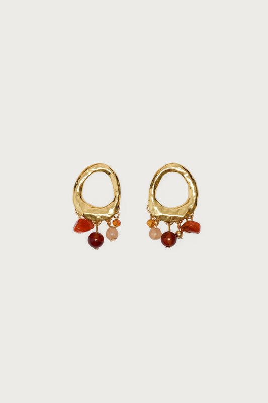 Mixed Gemstone Abstract Stud Earrings