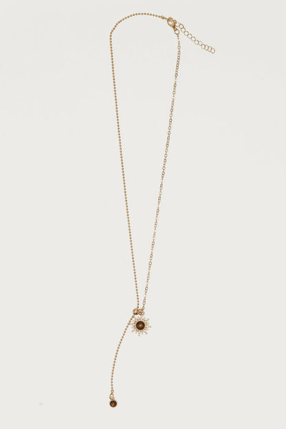 Sun Gemstone Cascading Chain Necklace