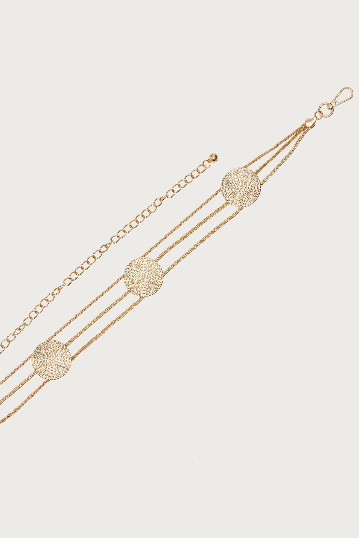 Textured Disc Triple Chain Belt