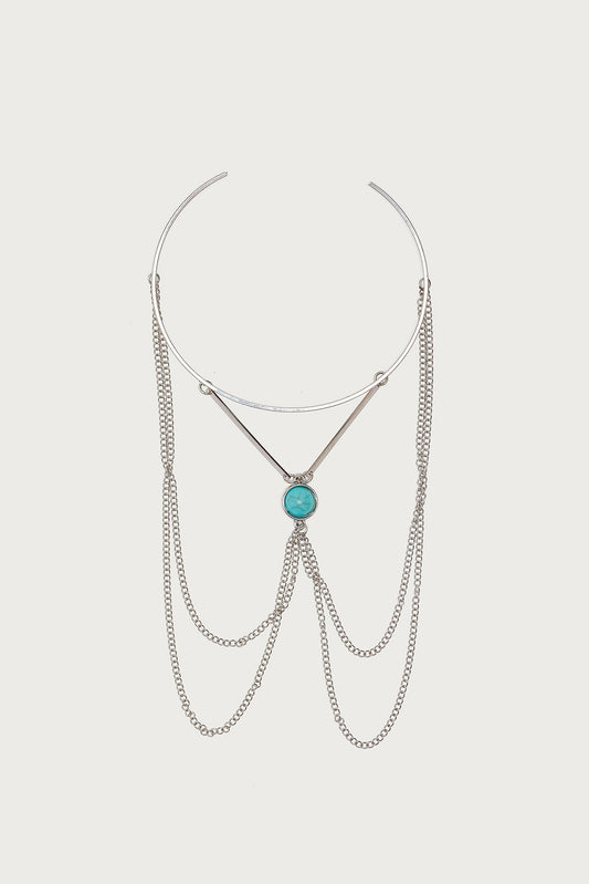Drop Chain Gemstone Arm Cuff