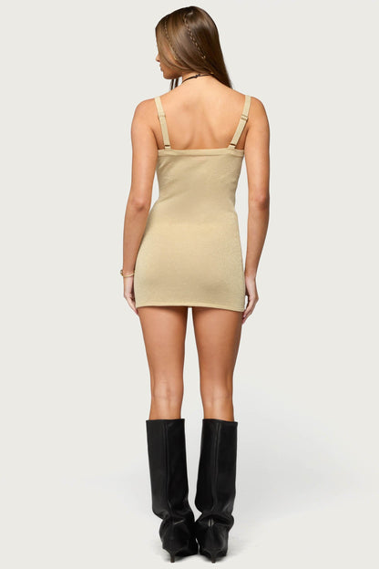 Rachael Metallic Knit Mini Dress