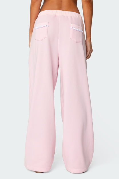 Ashtin Ruffle Trim Sweatpants