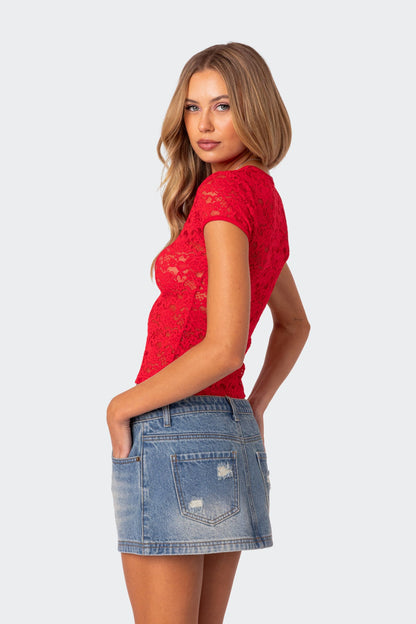 Kaori Sheer Lace Top