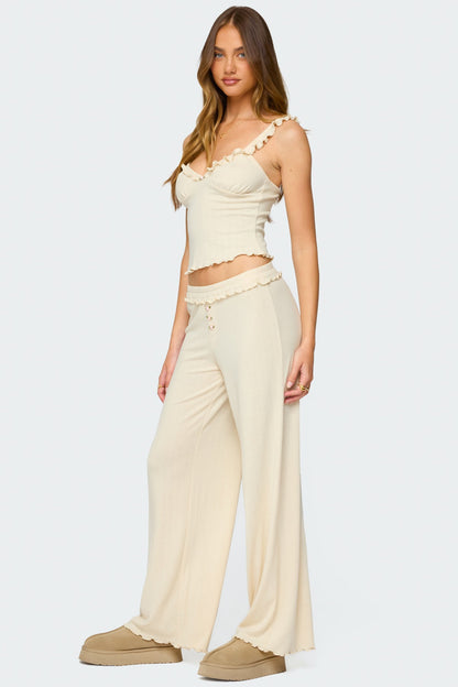 Posy Ruffle Pointelle Tank Top