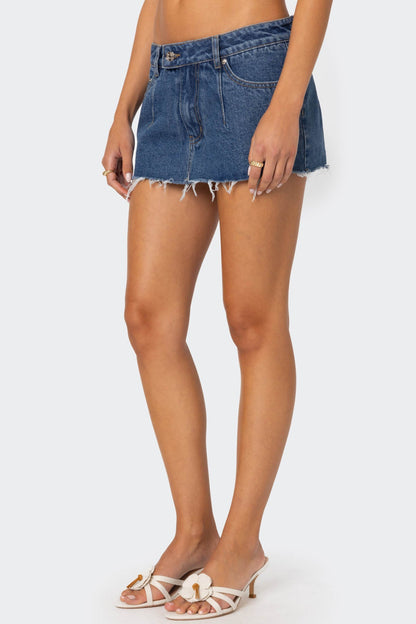 Clementine Low Rise Denim Micro Skort
