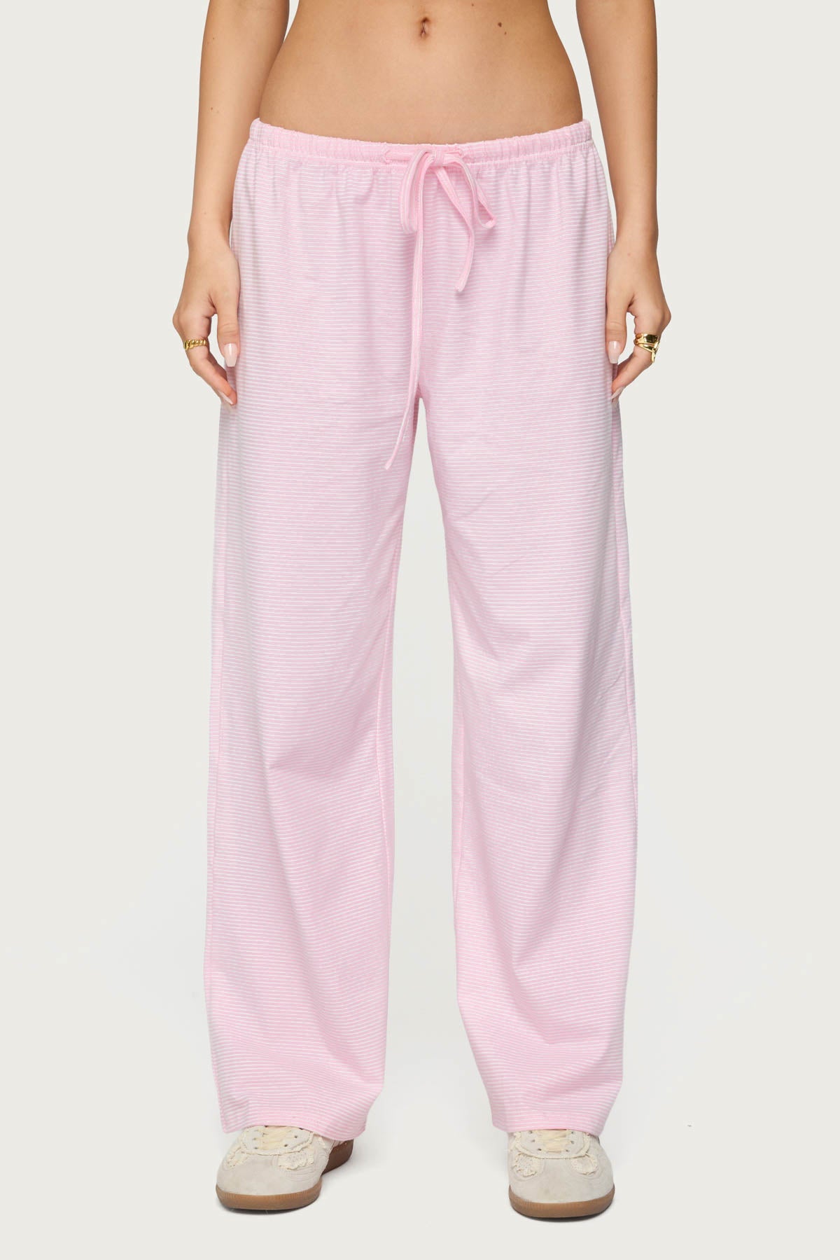 Petite Olivia Striped Loose Fit Pants