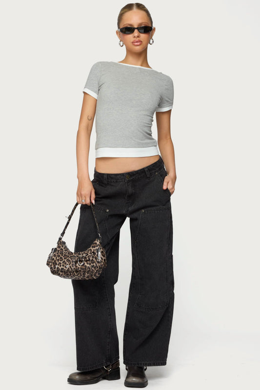 Petite Ayla Low Rise Baggy Carpenter Jeans
