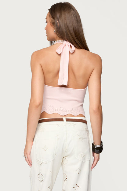 Jazmyn Scalloped Halter Top