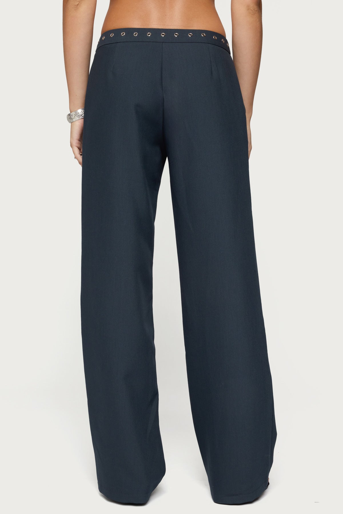 Ayve Eyelet Waist Straight Leg Pants