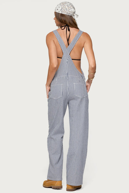 Tamsin Striped Overalls