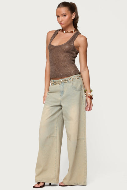 Eleora Sequin Knit Tank Top