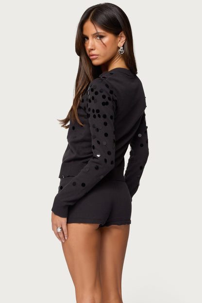 Cierra Sequin Knit Cardigan