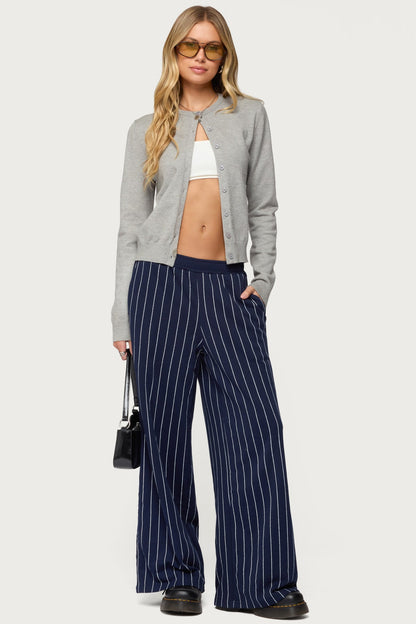 Mercer Pinstripe Wide Leg Sweatpants