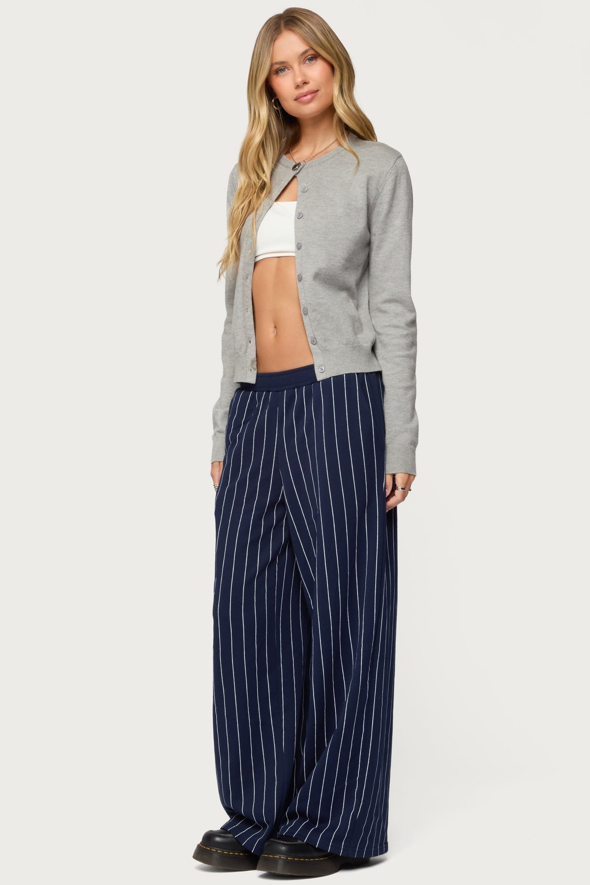 Mercer Pinstripe Wide Leg Sweatpants