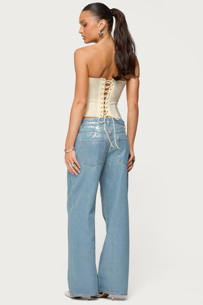 Vezza Strapless Rhinestone Corset
