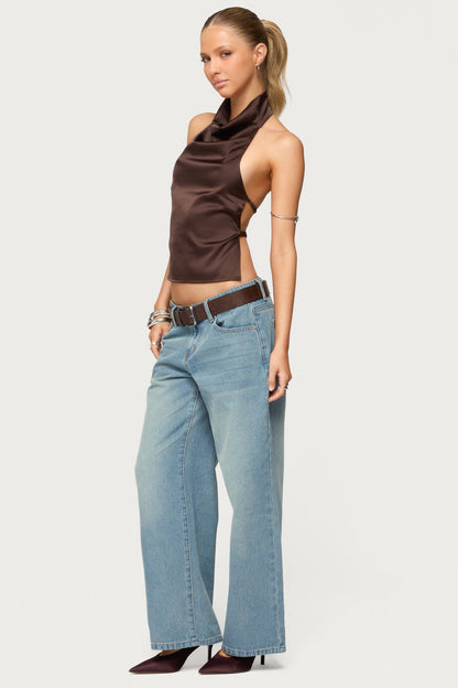 Petite Raelynn Washed Low Rise Baggy Jeans
