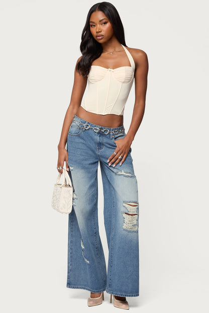 Abigail Ruched Halter Corset